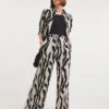 Zebra Print Crinkle Wide Leg Trousers -Deals Stylo Vex Store y01gz655755w