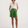 Apple Green Textured Belted City Shorts -Deals Stylo Vex Store y01gz687726w