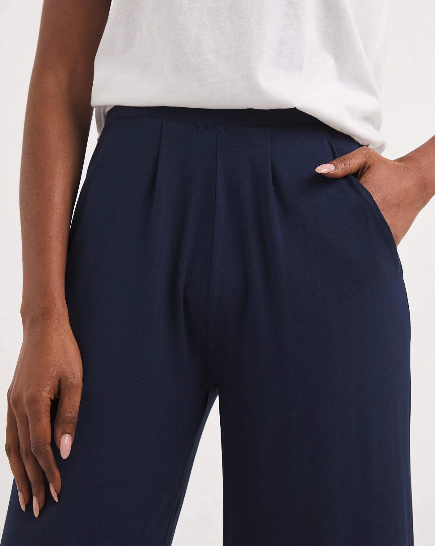 2 Pack Wide Leg Jersey Stretch Trousers 7 2 Pack Wide Leg Jersey Stretch Trousers - Image 5