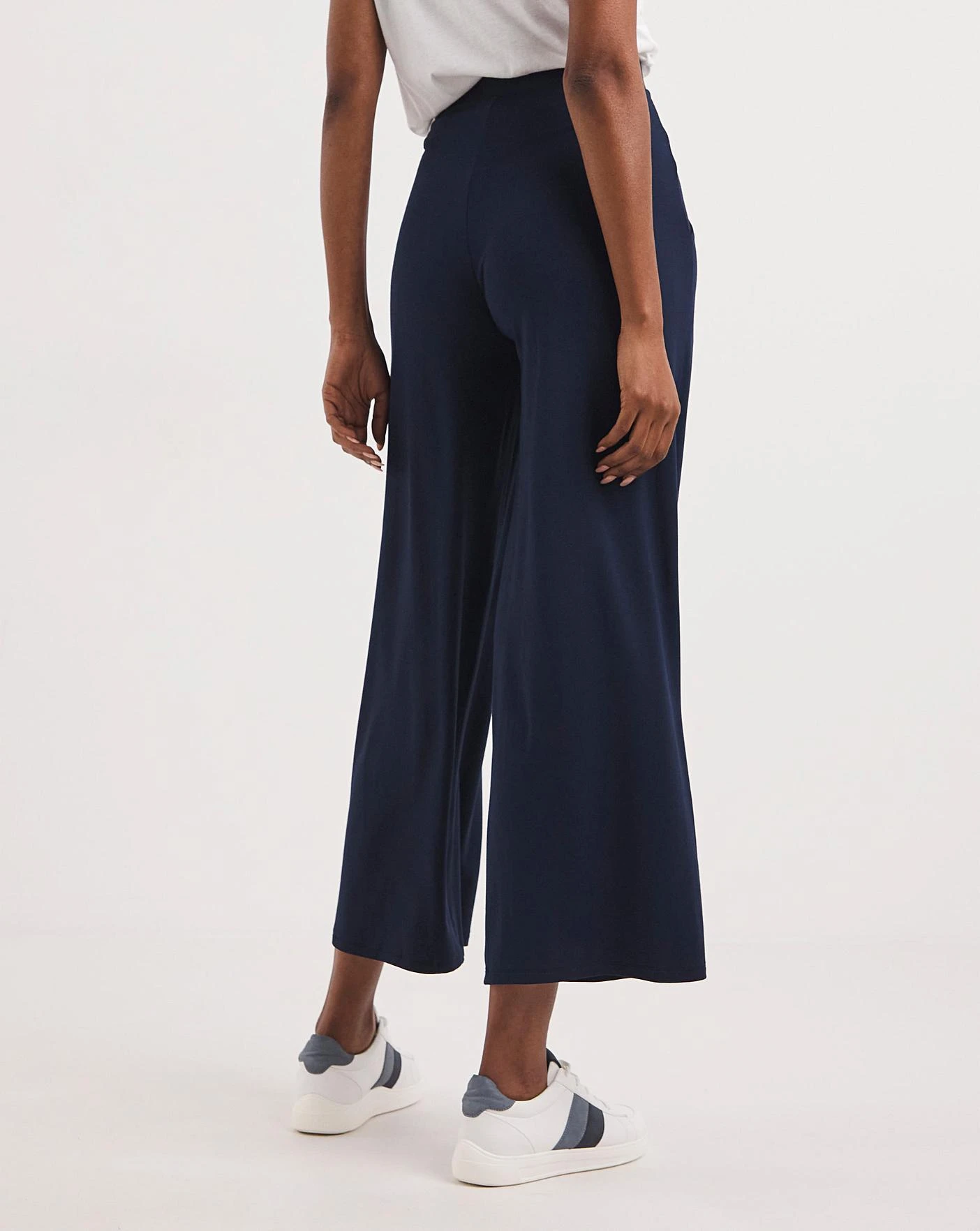 2 Pack Wide Leg Jersey Stretch Trousers 6 2 Pack Wide Leg Jersey Stretch Trousers - Image 4