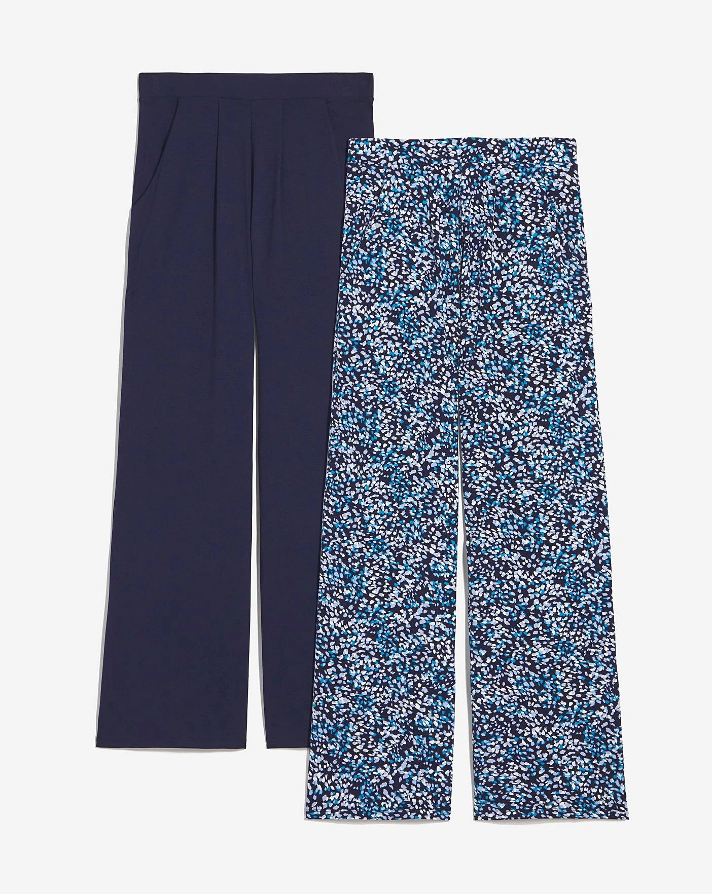 2 Pack Wide Leg Jersey Stretch Trousers 4 2 Pack Wide Leg Jersey Stretch Trousers - Image 2