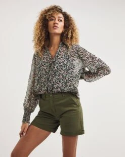 Multi Floral Sheer Shirt With Cami