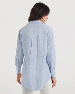 Classic Blue Stripe Shirt -Deals Stylo Vex Store y01tu762733w