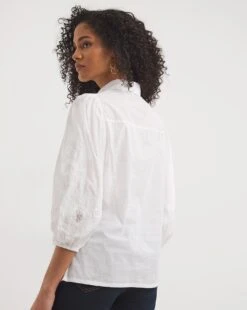 Broderie Sleeve Shirt -Deals Stylo Vex Store y01tu769745w