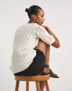 Natural Crochet Short Sleeve Tee -Deals Stylo Vex Store y01wp971725w