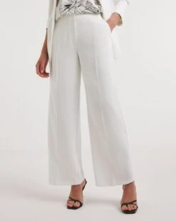 Ivory Wide Leg Trousers -Deals Stylo Vex Store y01xl061736w