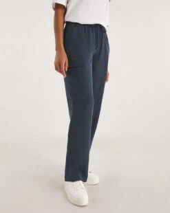 Navy Premium Soft Pull On Cargo Trousers -Deals Stylo Vex Store y01zh082741w