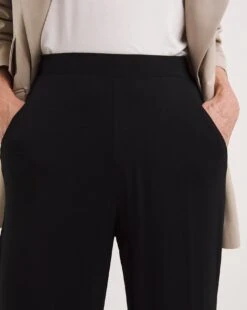 Black Stretch Jersey Wide Leg Trousers -Deals Stylo Vex Store y01zh185736w