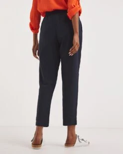 Navy Linen Mix Tapered Trousers -Deals Stylo Vex Store y01zh219748w