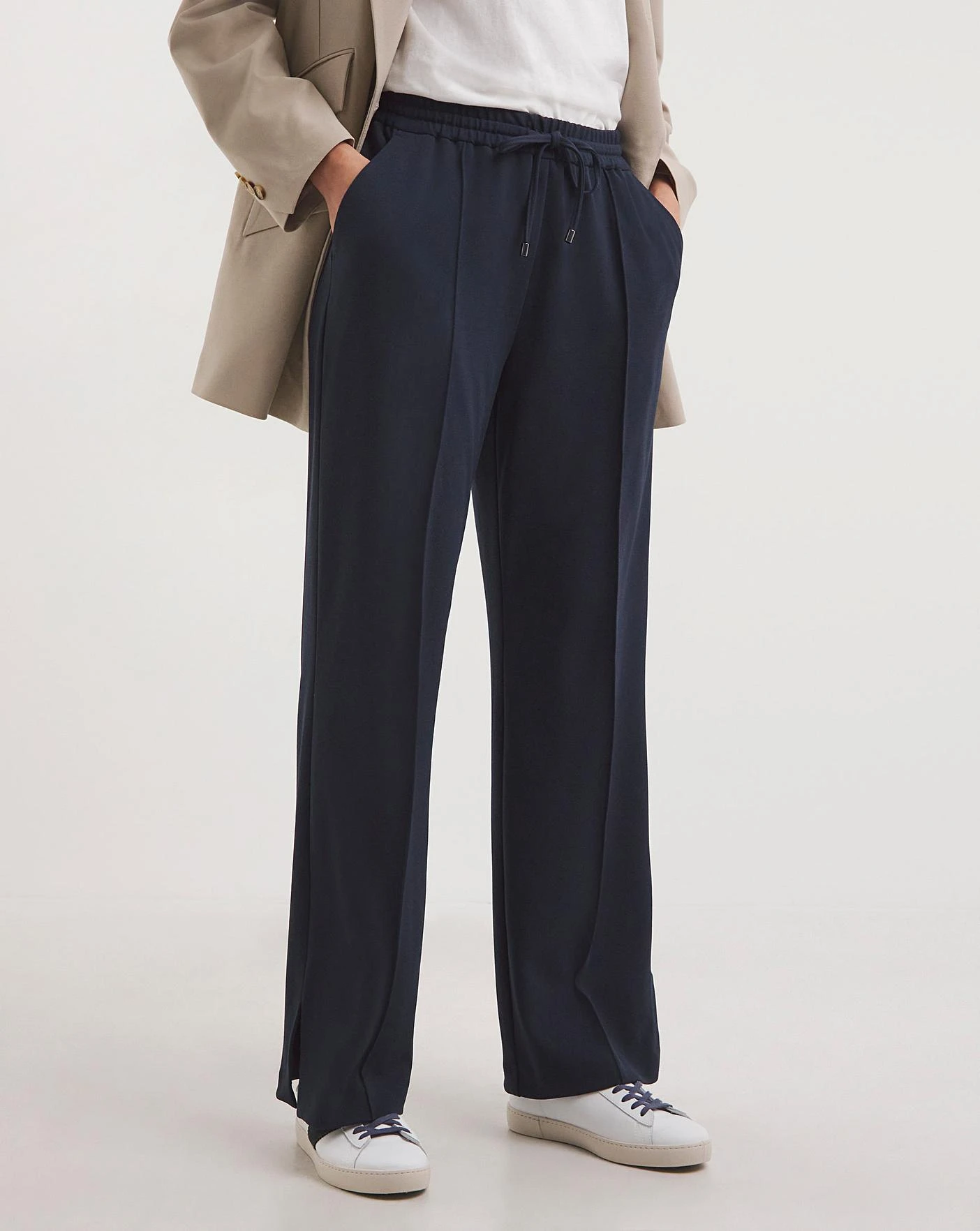Scuba Crepe Pull On Wide Leg Trousers 4 Scuba Crepe Pull On Wide Leg Trousers - Image 2