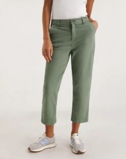 Khaki Stretch Chino Cropped Trousers -Deals Stylo Vex Store y01zh392726w