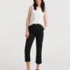 Black Stretch Chino Cropped Trousers -Deals Stylo Vex Store y01zh393730w