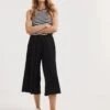 Black Stretch Jersey Culottes