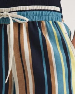 Stripe Linen Mix Wide Leg Culottes -Deals Stylo Vex Store y01zh482736w