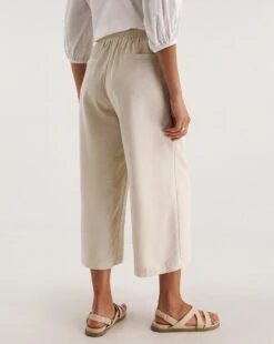 Sand Linen Mix Wide Leg Culottes -Deals Stylo Vex Store y01zh857735w