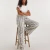 Yarn Dyed Stripe Linen Wide Leg Trousers -Deals Stylo Vex Store y01zh879735w