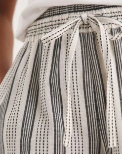 Yarn Dyed Stripe Linen Wide Leg Trousers -Deals Stylo Vex Store y01zh879737w