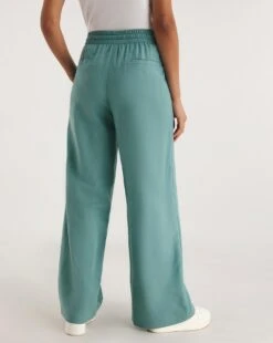 Misty Blue Linen Mix Wide Leg Trousers -Deals Stylo Vex Store y01zh917737w