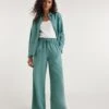Misty Blue Linen Mix Wide Leg Trousers -Deals Stylo Vex Store y01zh917738w