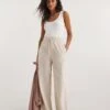 Sand Linen Mix Wide Leg Trousers -Deals Stylo Vex Store y01zh926735w
