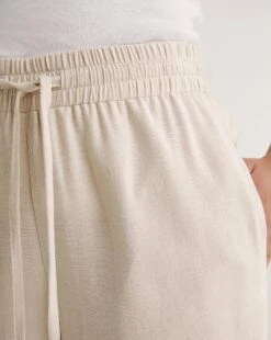 Sand Linen Mix Wide Leg Trousers -Deals Stylo Vex Store y01zh926737w