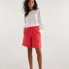 Coral Linen Mix Knee Length Shorts -Deals Stylo Vex Store y01zh955736w