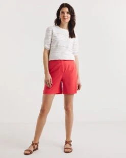 Coral Linen Bermuda Shorts -Deals Stylo Vex Store y01zv962736w