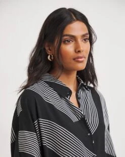 Mono Print Oversized Blouse -Deals Stylo Vex Store z01bm632707w