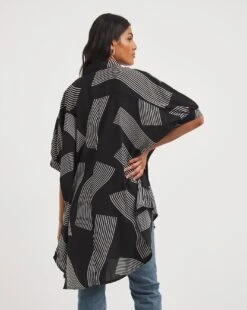 Mono Print Oversized Blouse -Deals Stylo Vex Store z01bm632708w