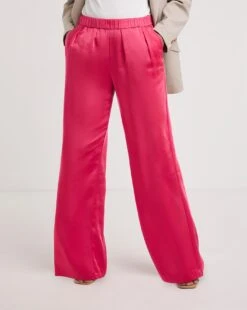 Pink Satin Trousers With Pull On Waist 8 Pink Satin Trousers With Pull On Waist -Deals Stylo Vex Store z01gz676752w