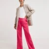 Pink Satin Trousers With Pull On Waist -Deals Stylo Vex Store z01gz676754w