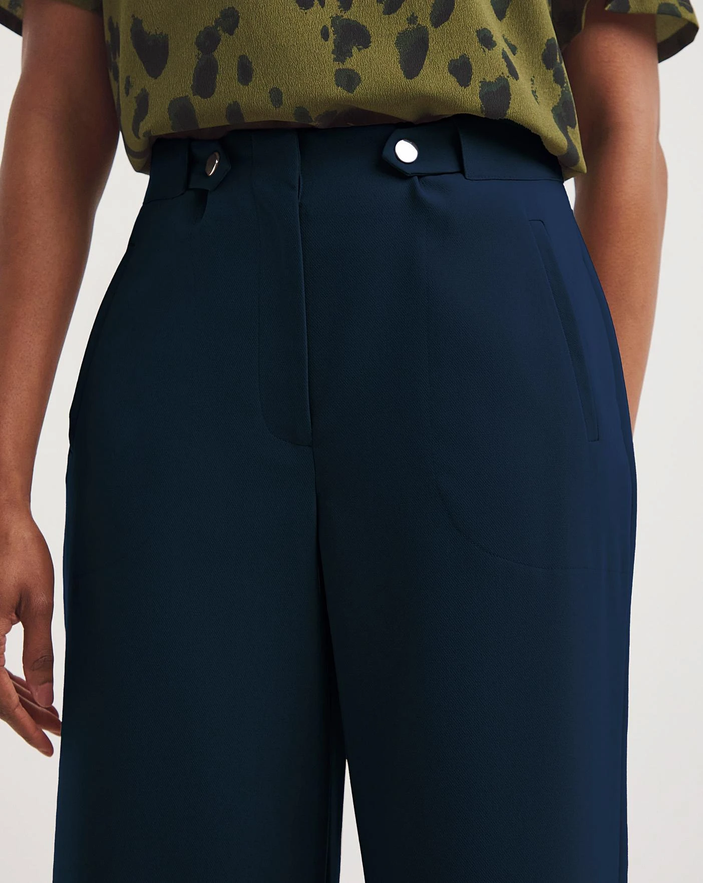 Navy Adjustable Wide Leg Trousers 5 Navy Adjustable Wide Leg Trousers - Image 3