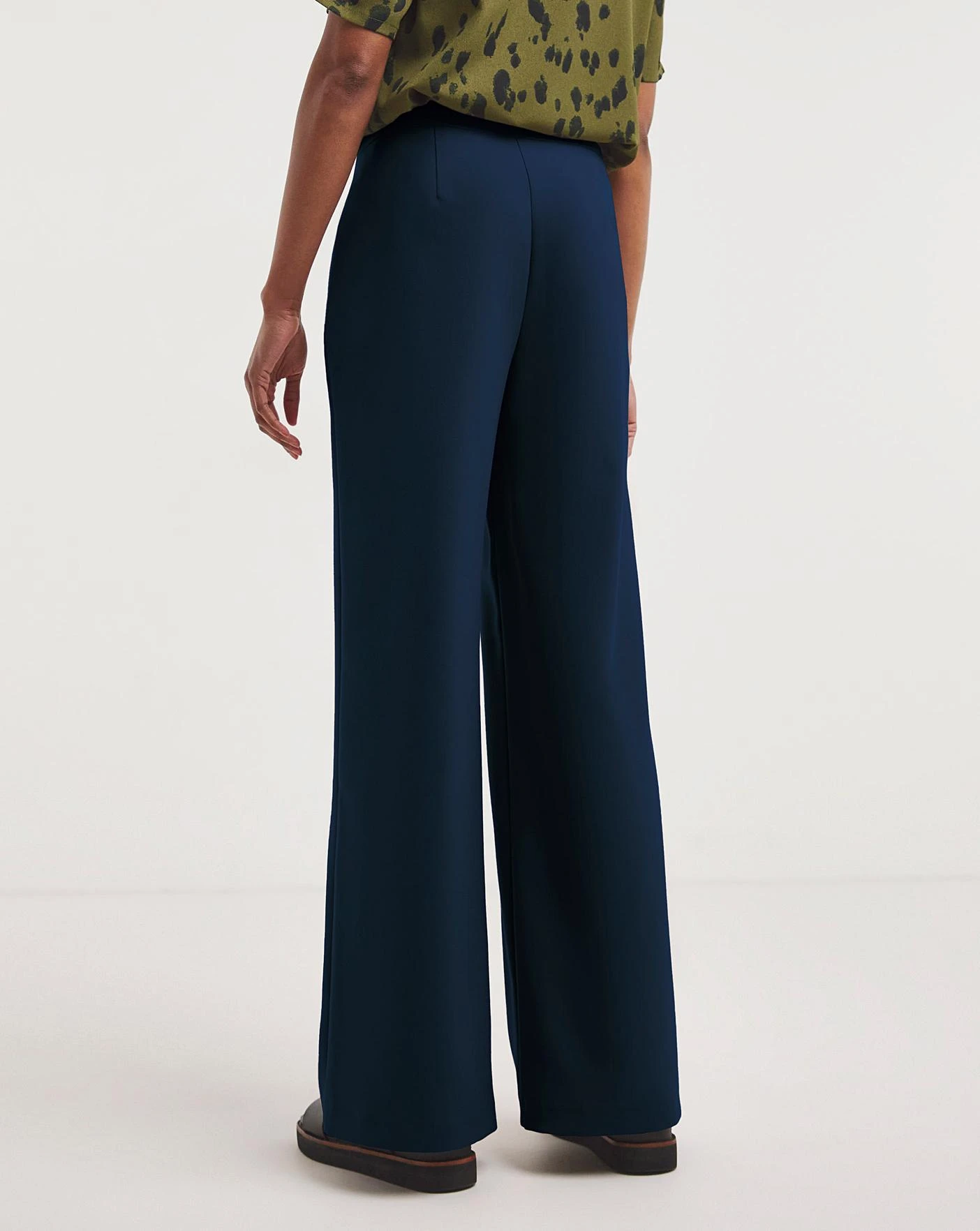 Navy Adjustable Wide Leg Trousers 6 Navy Adjustable Wide Leg Trousers - Image 4