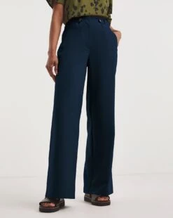 Navy Adjustable Wide Leg Trousers 13 Navy Adjustable Wide Leg Trousers -Deals Stylo Vex Store z01xl129711w